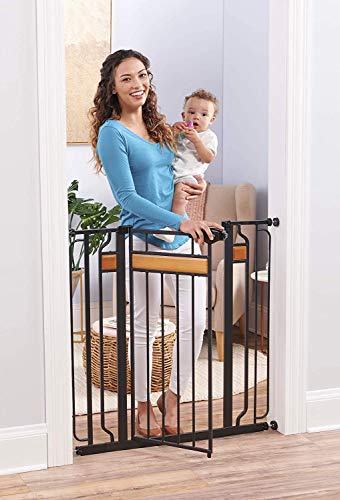 Regalo Home Accents Extra Tall And Wide Baby Gate Bonus Kit Includes Décor Hardwood 4 Inch Extension Pack Pressure Mount Wall Cupounting - Regalo Baby Gate Wall Mount Bracket
