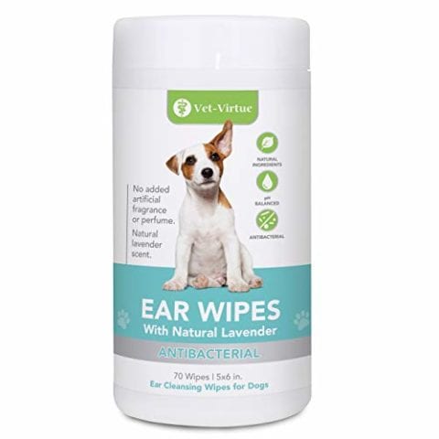 VET-VIRTUE Dog Ear Cleaner Wipes - Fragrance Free Ear Infection