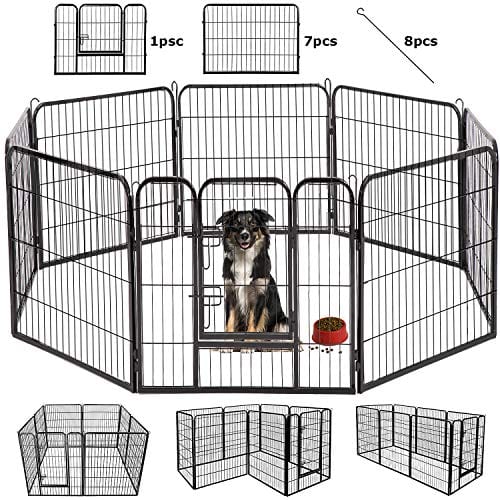 BestPet Outdoor/Indoor 40 Inches Metal Dog Pen Dog Fence Playpen Extra Large  Exercise Pen Dog Crate Cage Kennel Black | Cavachons By Design